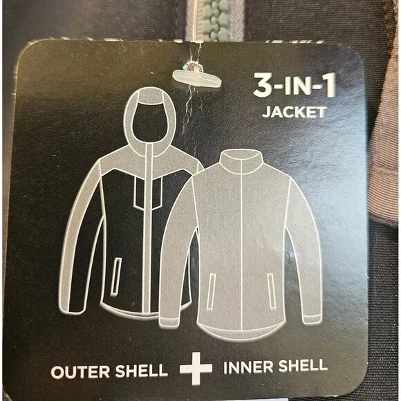 3 in 1 Jacket Winter Coat Size 8 Warm & Soft Inner Shell Removable New w/ Tags - Picture 3 of 6